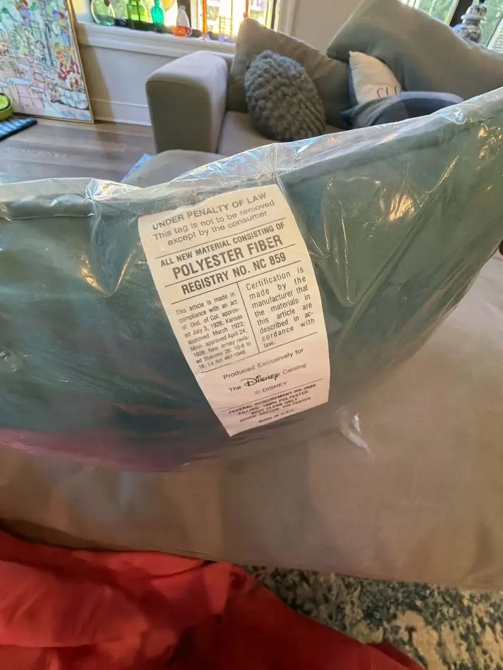 Vintage Disney Catalog Eeyore Christmas Tapestry Pillow 12x12 BRAND NEW SEALED